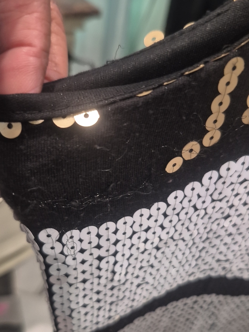 Sequin Striped Tank Dress in Gold, Silver, White, Rosegold & Black & A Wavy Tail - Picture 6 of 8